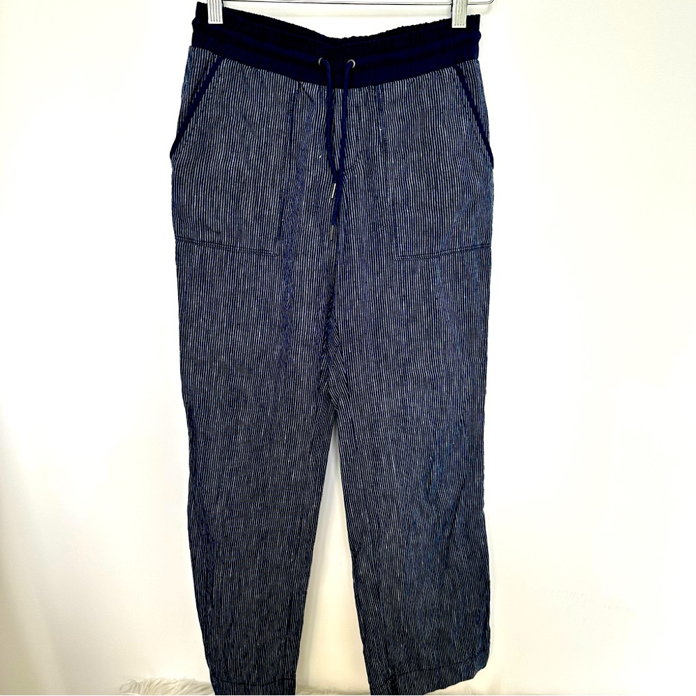 Athleta Stripped linen pants